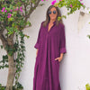 VESTIDO BOMBAZINE LONDON MORADO